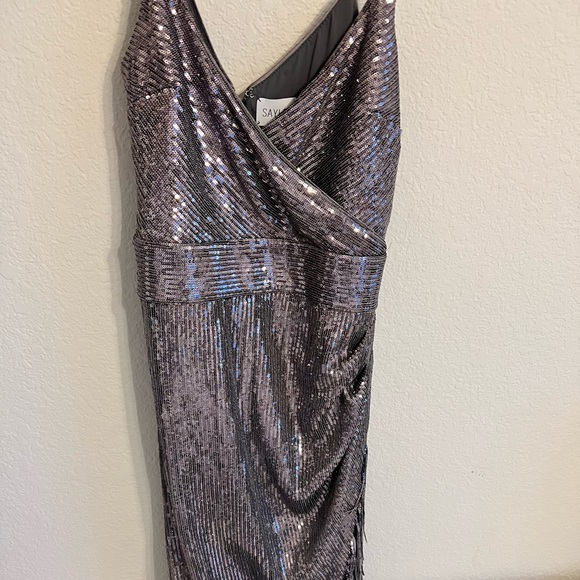 Gunmetal sequins cocktail dress - Picture 7 of 8
